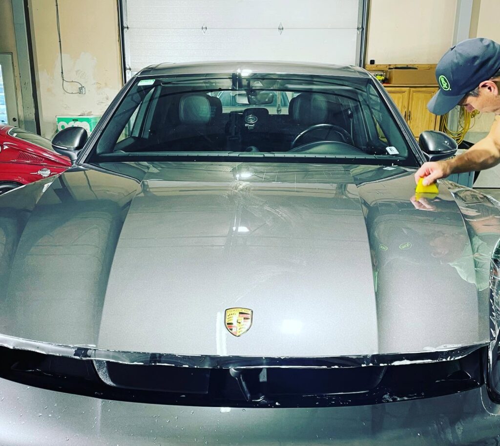 Black Porsche after paint correction and ceramic coating in Silverthorne, Colorado