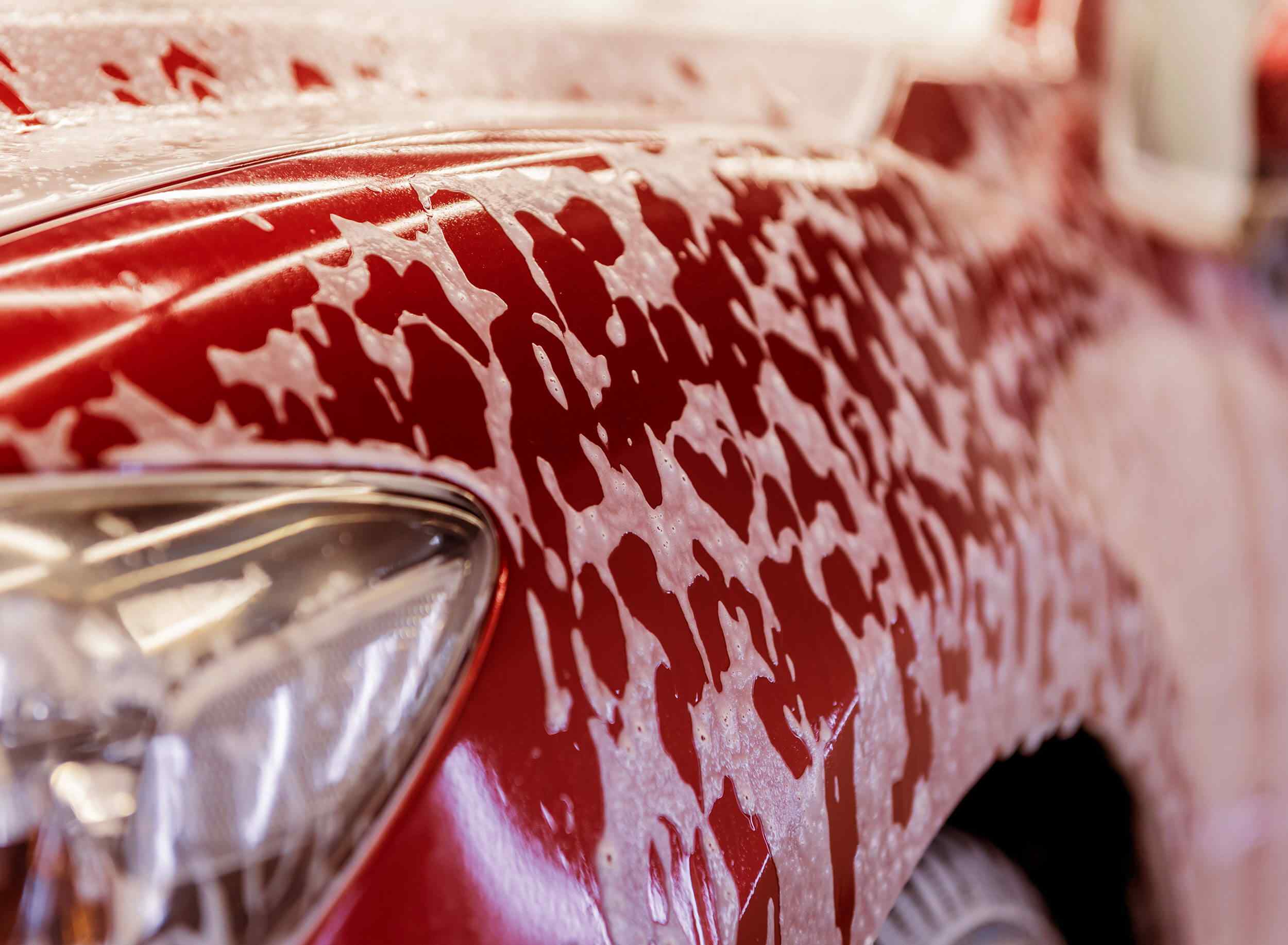 Vehicle receiving professional exterior car wash in Silverthorne, Colorado